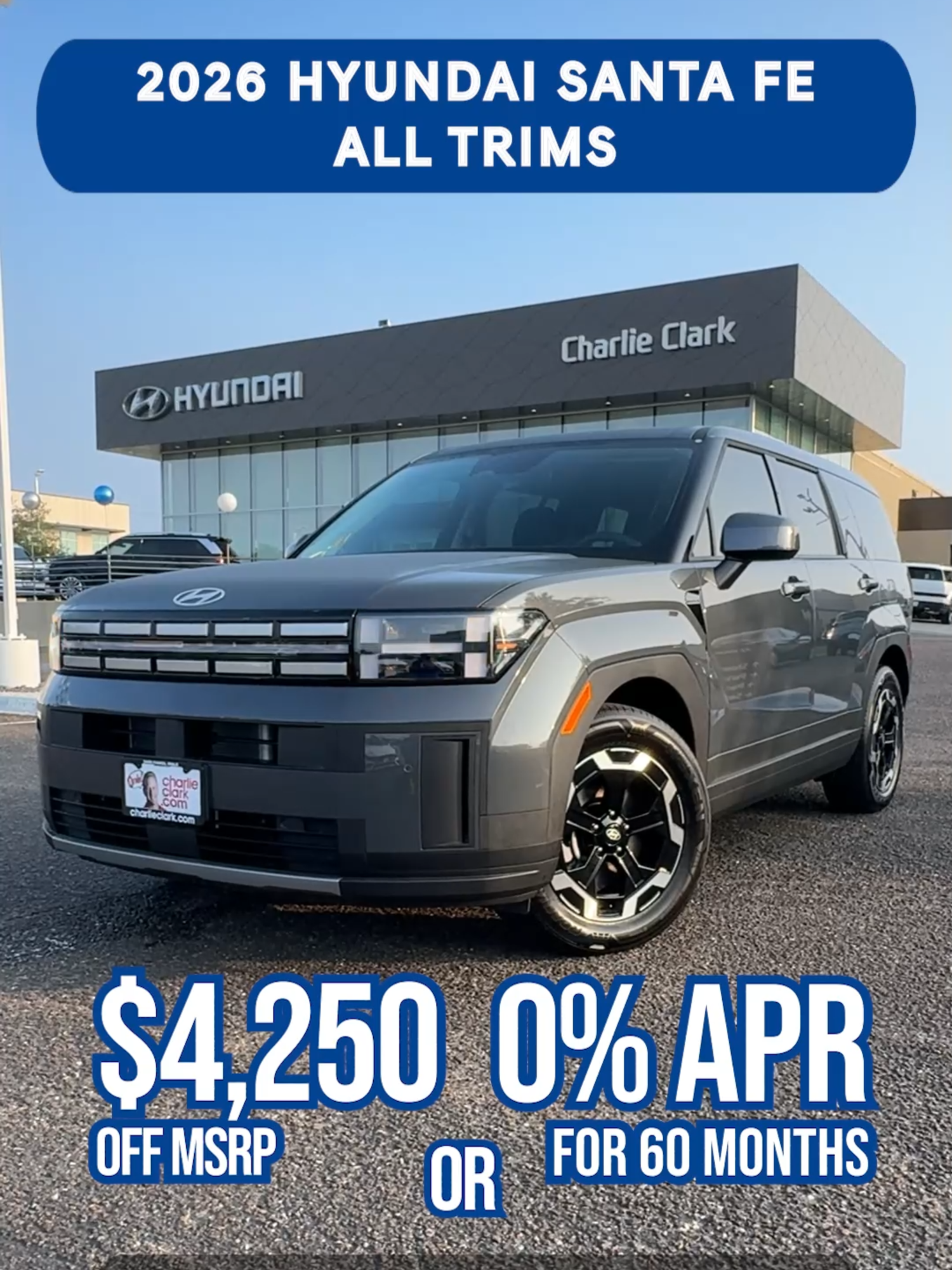 Our offer on ALL 2026 HYUNDAI SANTA FE trims is too good to miss! 🌟 Enjoy incredible interest rates or off-MSRP incentives on every model. ¡Este es tu momento de estrenar! ¡¡Dame chanza, ORALÉ!! #Laredo #Deals #Ofertas #ORALE #Somos956