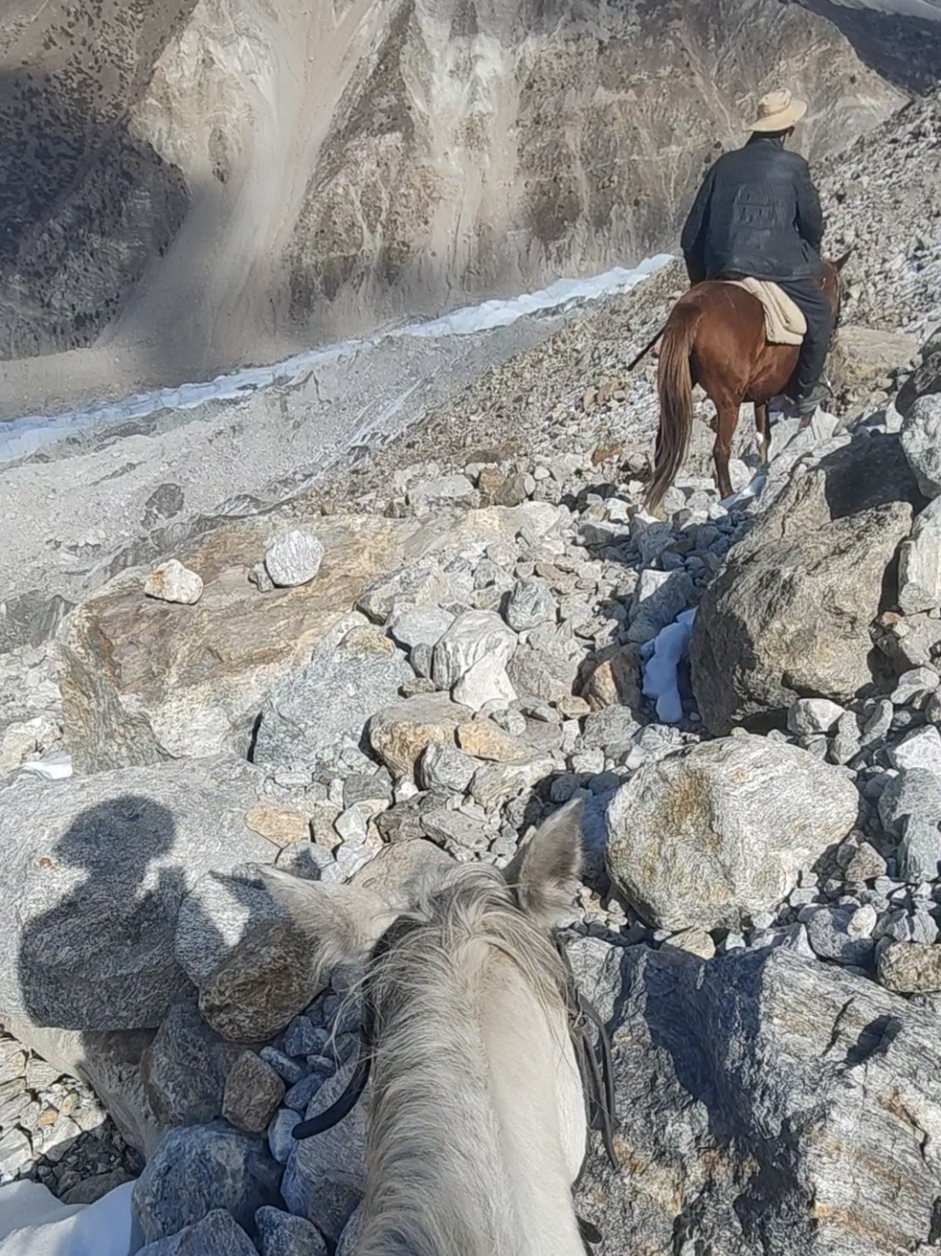 What is life ? Through the rocky paths and stony trails, our horses move with strength — but our hearts move with love. ❤️ Every step on this hard way feels softer when shared together. On the way towards Nanga Parbat, the mountain winds whisper our story — a journey of love, courage, and endless roads. 🐎🏔️ #horsebackridingadventures #HorsebackJourney #HorsebackTraveller #hardtrek  #adventure 