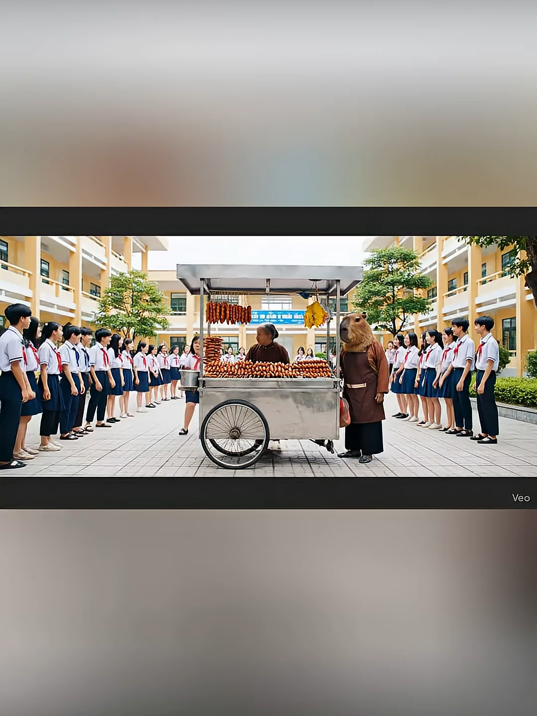 Mai đuổi bà cháu Capybara không cho bán xúc xích ở cổng trường#capybara