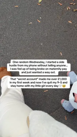 I still can’t believe how one random Wednesday changed everything for me 🤍 I was just a tired mum on maternity pay, worrying about bills and searching “how to make money from home” during nap times 😩 I started a little side hustle from my phone, secretly… and within a week, I’d made over £1,000 😳 Fast forward — I’ve quit my 9–5, paid off debt, and now work online around my baby 🩷 If you’ve been sitting on the fence about starting… This is your reminder that it’s so possible, even with zero experience. Comment LEARN and I’ll show you exactly how I did it🤍 Disclaimer : these are my own personal results and results are not guaranteed and depend on personal efforts