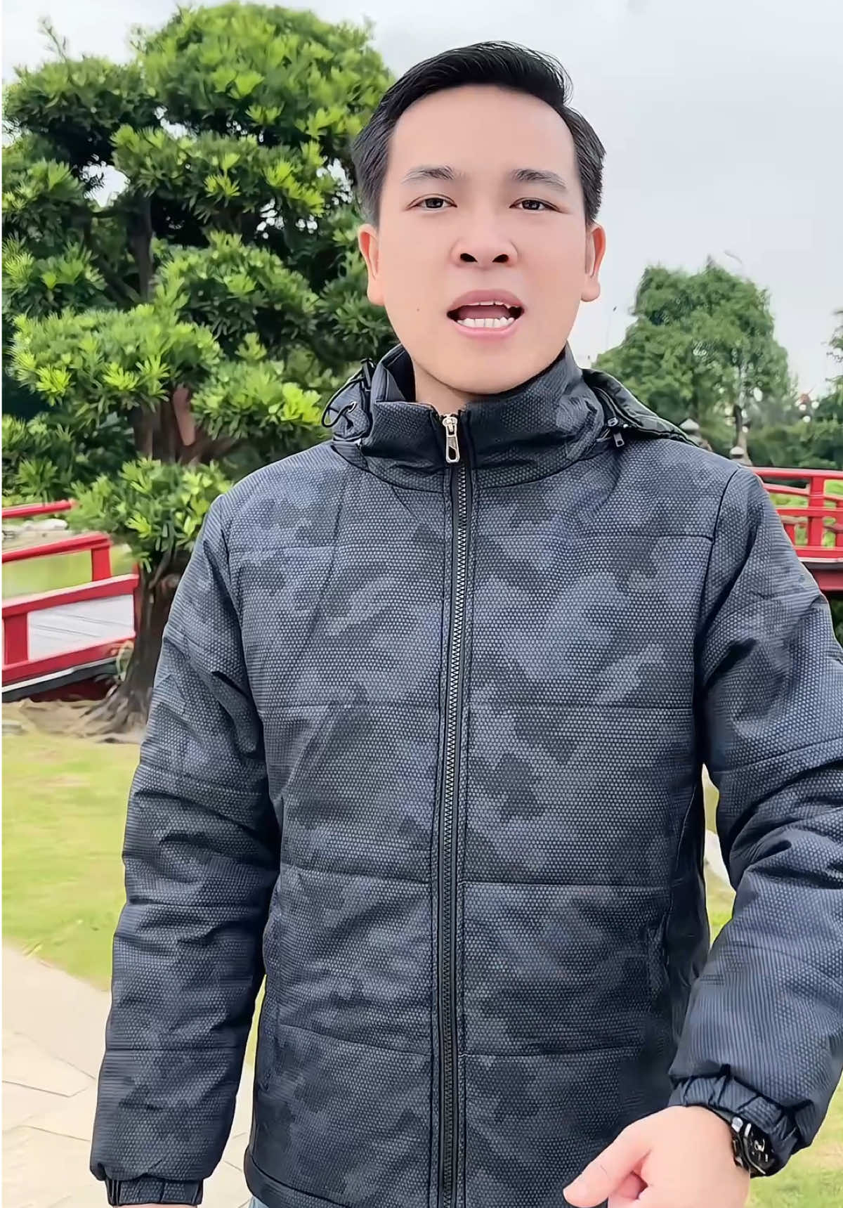 Áo Khoác Phao Nam Nữ Hoạ Tiết Camo Giữ Ấm Tốt