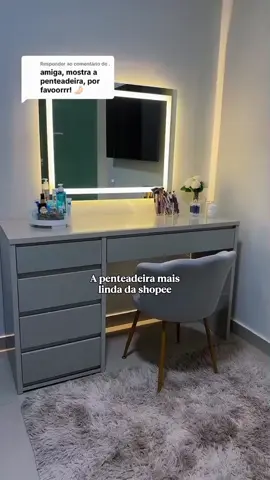Pra quem quiser o link, é só pedir nos comentários que te envio  #espelhodeled #penteadeira #quartodemenina #tiktokviral #shopee 