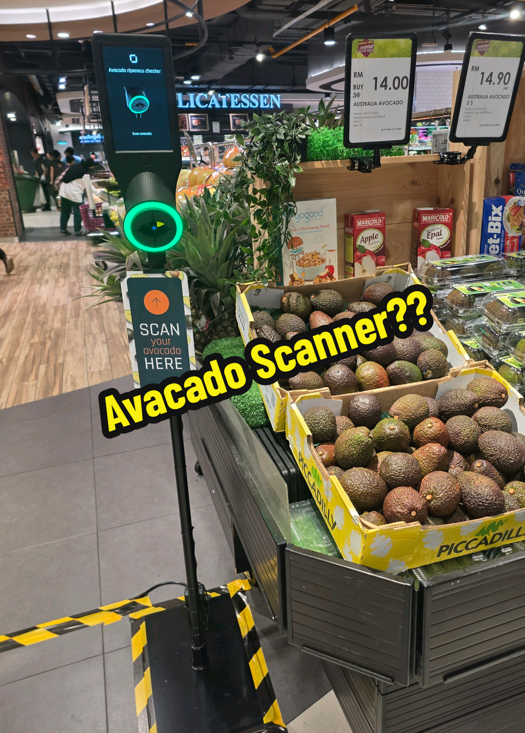 Pabila technology dah makin canggih, Zaman dah bergerak maju.. Sampai Avacado pun dah ada mesin scanner untuk scan, untuk cek udah masak ke belum.. Kau bila lagi nak scan hati aku? tengok ada diri kau ke idak dalam ni?? tiberr 🤪🤪🤣🤣 #fyp #fyppppppppppppppppppppppp #aeon #supermarket 