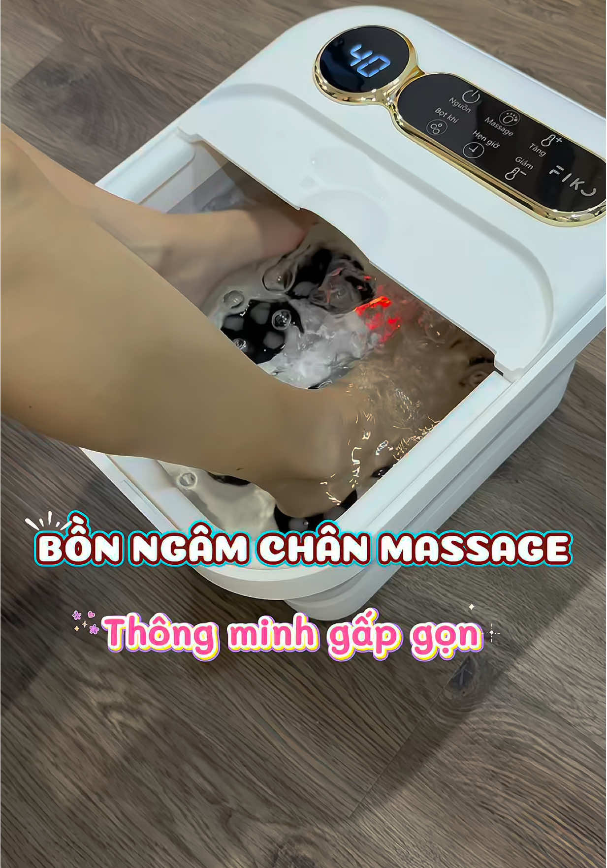 Bồn ngâm chân masage thông minh gấp gọn #xuhuong #bonngamchanmassage #bonnganchanfiko 