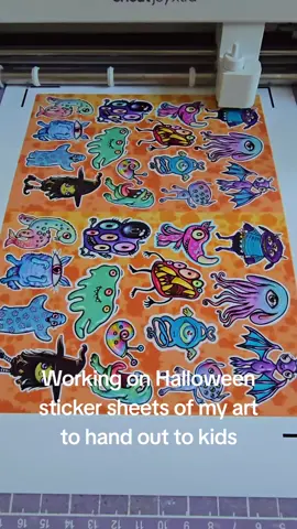 Every year, I try to come up with something creative to give to trick-or-treaters. This year, I'm handing out homemade art stickers along with the candy. When I was very young, there was an old man on my grandparents' street who gave out hand-painted pumpkin cards with coins taped inside, and as an aspiring artist, I was always delighted to receive them. I decided when I grew up, I would be that kind of person. Well, I'm old now. I hope to create happy memories that will outlive me, just as that artist did. #halloweenideas #halloweenart #halloweenstickers #halloween2025 #artist 