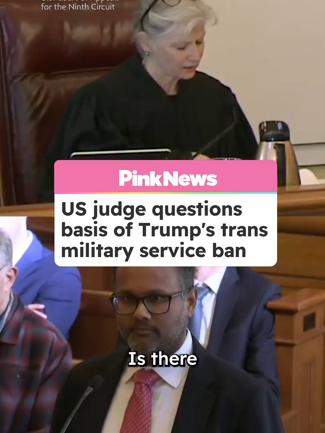The U.S. Court of Appeals for the Ninth Circuit questioned the lack of basis for the Trump administration's ban on transgender people serving in the military. The case challenges the so-called “Hegseth Policy,” which effectively bans all transgender individuals from military service. During the proceedings, comments from U.S. Judge Christen highlighted the government's inability to provide evidence supporting the ban. Human Rights Campaign Foundation and Lambda Legal is asking The Ninth Circuit Court to block the policy. #judge #trumpadministration #usmilitary #transrights #petehegseth