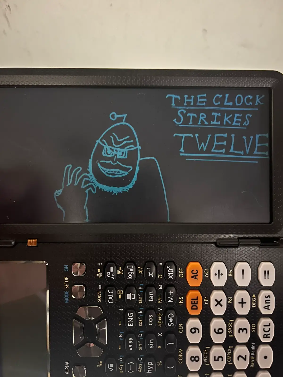 Clock strikes twelve midnight arrives