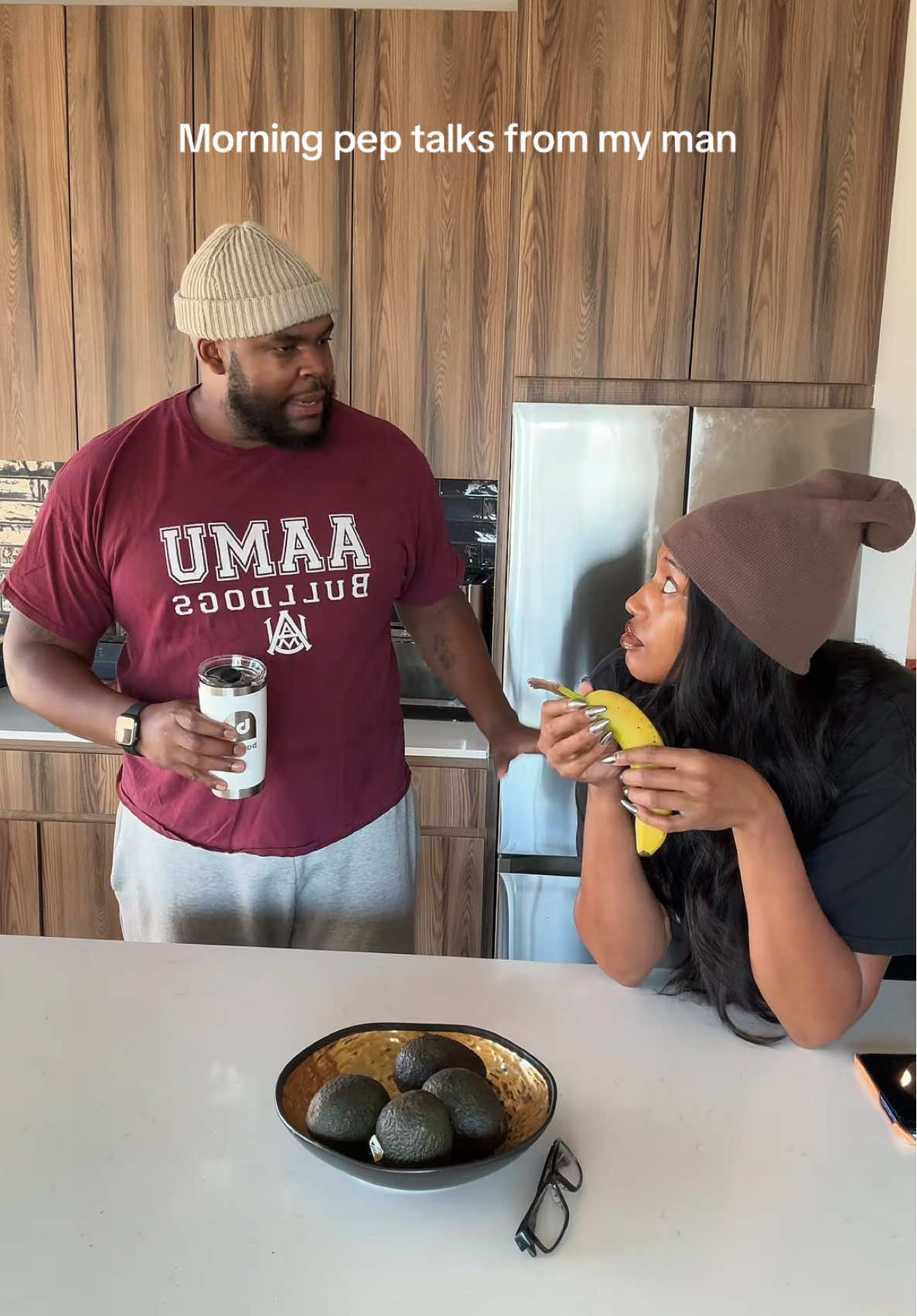 Finally realizing I’m actually pretty sensitive so I need these pep talks from him 😂 #fyp #couple #peptalk 