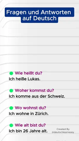 Deutsche lernen : Fragen und Antworten auf Deutsch! #Deutschlernen #DeutscheSprache #GermanVocabulary #DeutschFürAnfänger #LerneDeutsch 