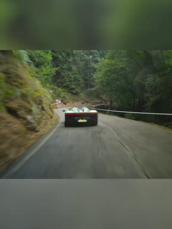 Ferrari Daytona SP3 flaming through the forest! #ForestRoad #RoadTrip #Scary #Colorful #Adventure (by @topautista)