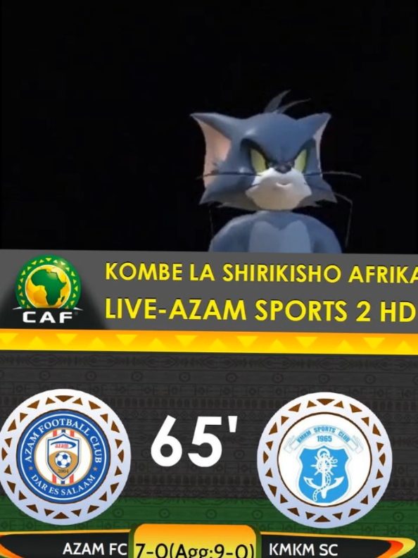 Moto wa Watanzania umewaka  Azam FC  wamelipua KMKM ya Zanzibar kwa goli 7 dakika ya 65  Aggregate sasa ni 9–0  Tanzania inaonyesha ubabe wa kweli barani Afrika  💬 Ulitarajia kipigo kikali hivi? #Simbapulsetz #AzamFC #TeamTZ #FootballEnergy #CAFConfederationCup