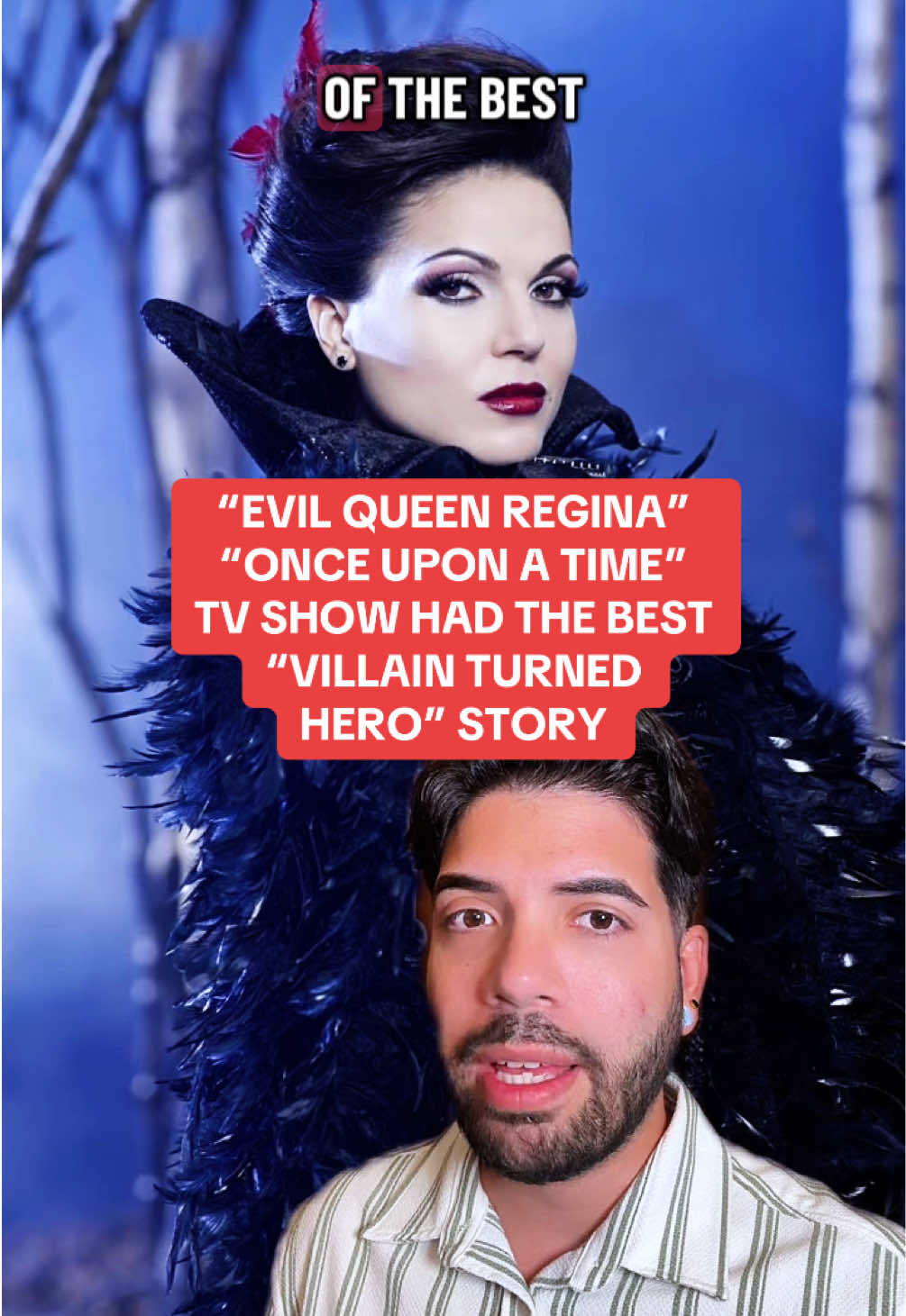 Disneys “Once Upon a Time” live action, tv series, OUAT gave us THE EVIL QUEEN REGINA MILLS. But she wasn’t always a villian and she didn’t stay one in the end, she became a hero. Unlike Peter Pan who everyone still dislikes 🤣 Regina was a ultimate mvp on the tv show, she always had iconic energy with a wild twist. Her total chaos at times was peak unhinged behavior. Especially when Emma swan and Rumpelstiltskin were around her.  She had so many unforgettable moments and was a scene thief in the best way always bringing a wild twist to the story of storybrook and often offered one-liner gold with her delivery’s of harsh words and spite as a queen. But in the end, Disney decided it was best that she would be truly the fairest of them all and the good Queen of fairytale realm. Once Upon a time was 7 seasons long and had so many scary, fun, dramatic and exciting moments for Disney fans to enjoy. ##onceuponatime##ouat##ouatedit##ouatedits##evilqueen##reginamills##reginamillsedit##regina##lanaparrilla##lanaparrillaedit##swanqueenedit##disneyprincesses##disneycharacters##disneyfan##storybrooke##fairytale##malificent##onceuponadream##emmaswan##rumplestiltskin##princecharming##snowwhite##fairygodmother##TikTokHeroVillainContest