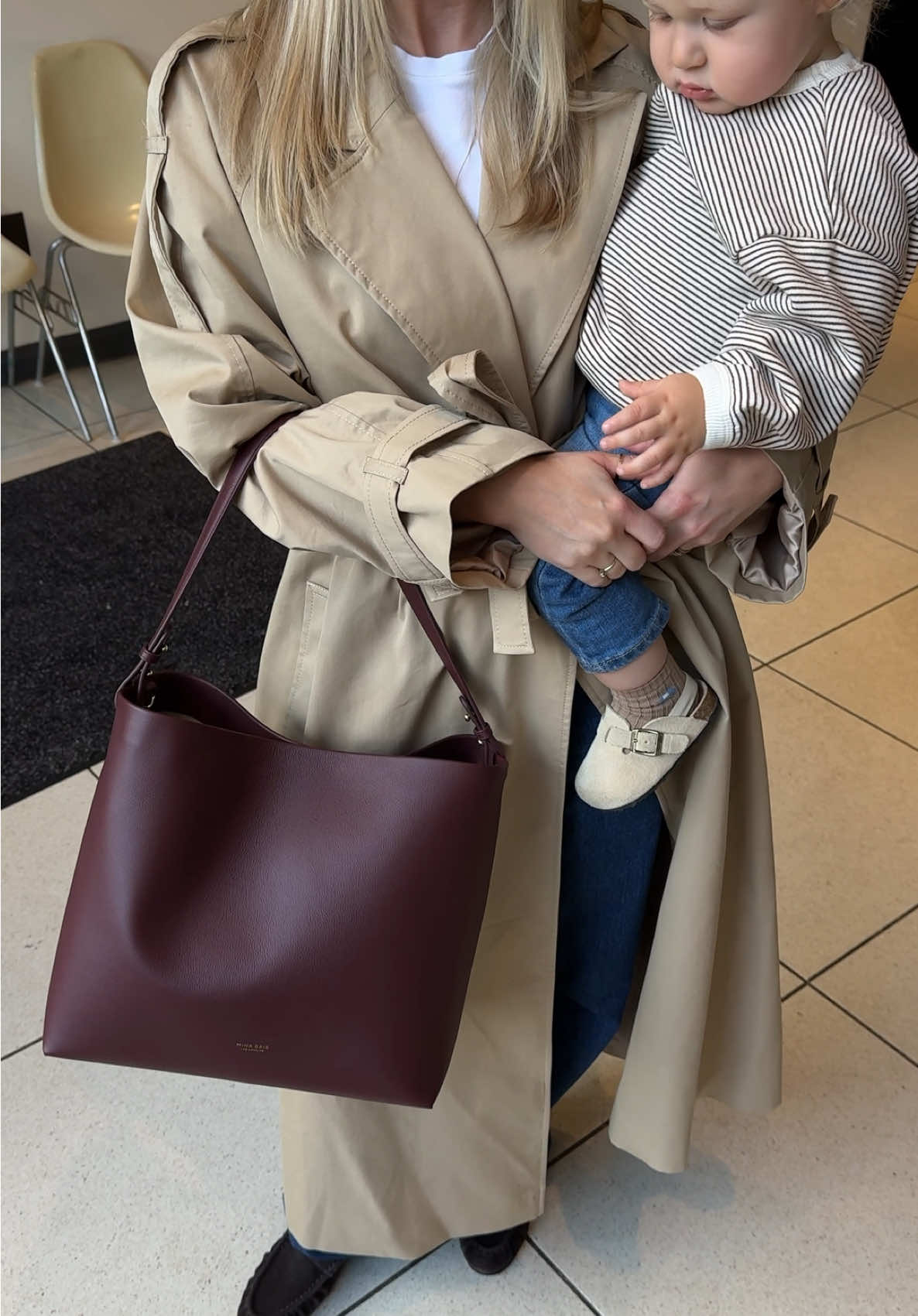 the new @MINA BAIE Harlow Leather bag in bordeaux is my dream bag 🍇 #momlife #momessentials #diaperbag #boymom 