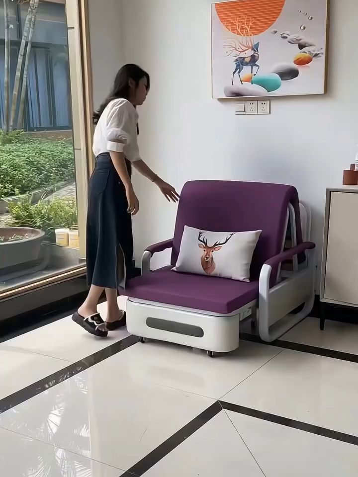 🧡 不用工具、不用組裝，一開箱就能用！ 🛌 日本NITORIニトリ多功能免安裝沙發床 🎯「可坐、可躺、可收納」三效合一～ ✨ 可折疊伸縮設計，秒變客床不佔空間！ 🏡 租屋者、小家庭、宿舍都超實用！