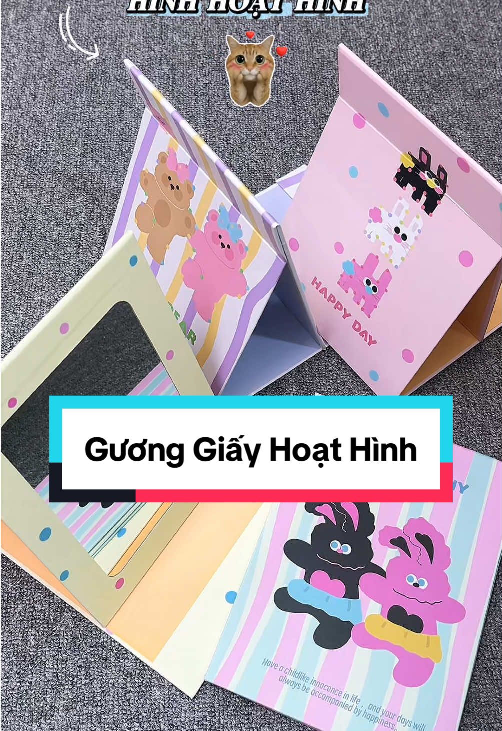 Gương giấy để bàn hoạt hình gấp gọn #guongtrangdiem #guongdeban #guonggapgon #Tiktokshop #khogiasihcm 