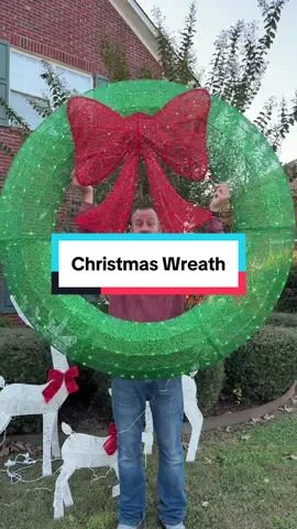 Pre-lit Outdoor Wreath #wreath #christmaswreath #christmasdecor #tiktokshopcreatorpicks 