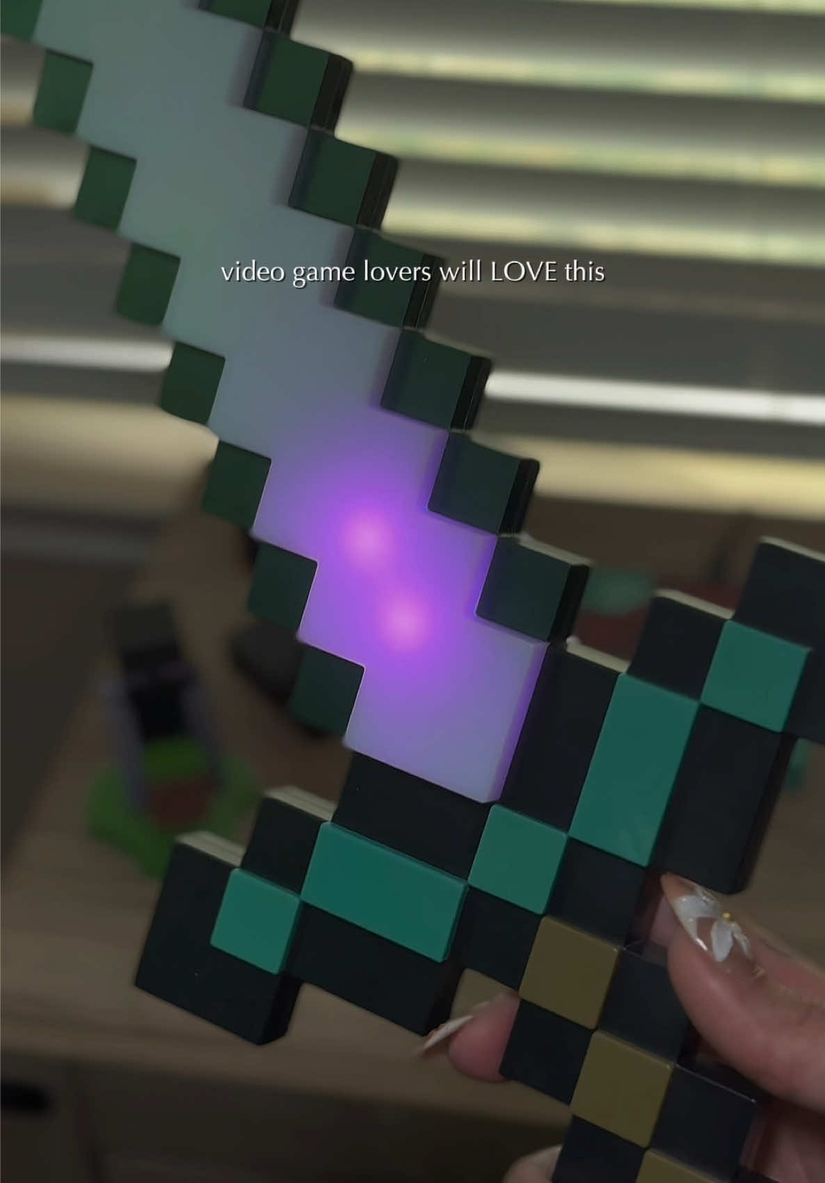 Light up diamond sword that they can use as a night light + play with during the day!! #diamondsword #christmasgiftideas #kidsgiftideas #TikTokShopBlackFriday #tiktokshopcybermonday 