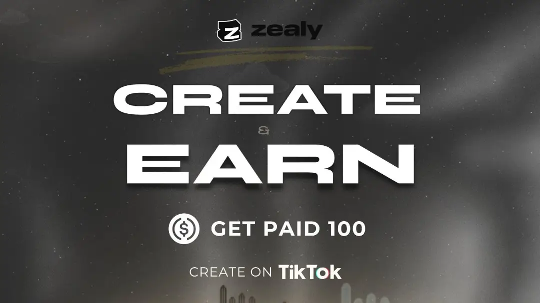 web3 creator you don't want to miss out on this opportunity.  Zealy is paying creators based on TikTok views. $100 for just a video post. face cam → 10k views → get paid. Only 5 spots. First come first served.  jump in on this guys... #CreatorEconomy #zealy.io 