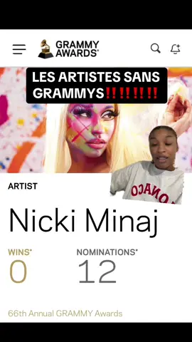 Les artistes qui n’ont jamais gagnés de grammy awards ☹️ #nickiminaj #traviscott #lanadelrey #katyperry #arianagrande 