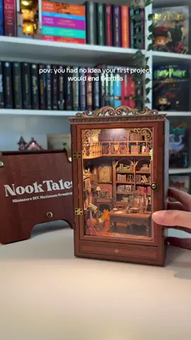 Love every detail of this book house ❤️ #diyproject #miniature #aesthetic #cozyvibes 