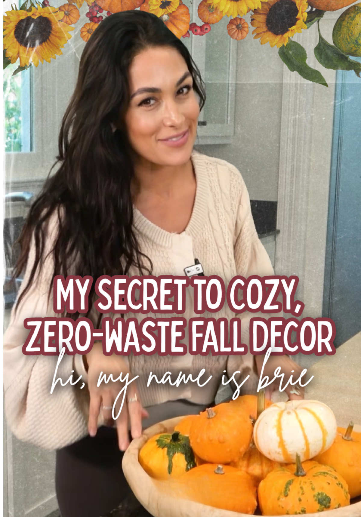 Cozy. Simple. Sustainable. 🍂 My secret to zero-waste fall decor is live now, full of pumpkins, wine bottles, and little ghosties 👻 Watch the episode! Link in bio! #HiMyNameIsBrie