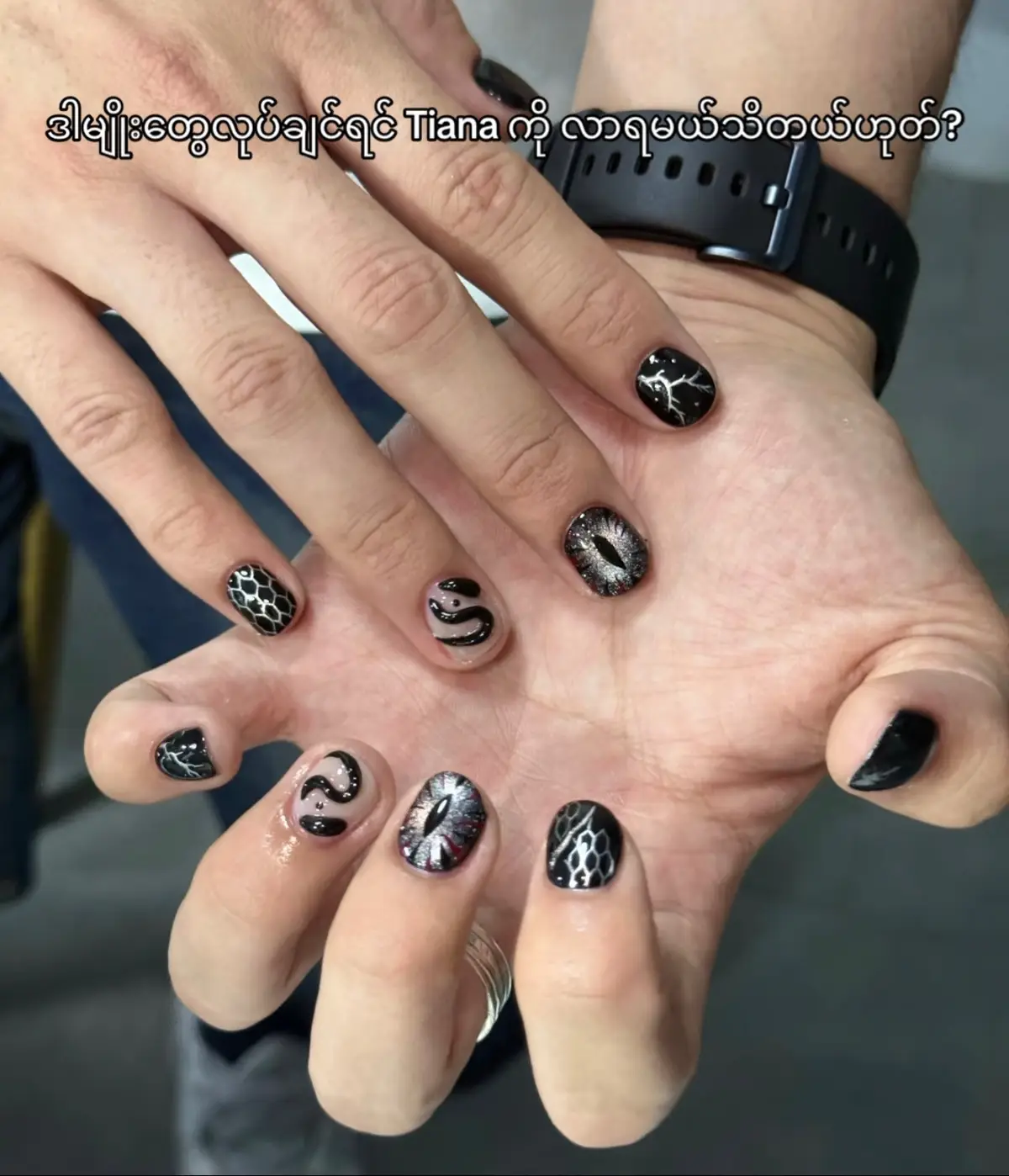 ကောင်လေးတို့အတွက် လက်သည်းလှလှလေး  #tianabeautylounge #fypシ゚ #boynails #nailart #foryou 
