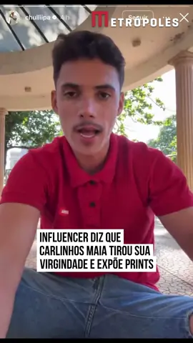O #influenciador digital Chulipa, que ganhou popularidade com vídeos de humor nas redes sociais, fez uma revelação inesperada sobre seu passado. Em um vídeo divulgado no Instagram, ele afirmou ter perdido a virgindade com o também influenciador #CarlinhosMaia há três anos, período em que o humorista era casado com Lucas Guimarães. O mineiro contou que o encontro aconteceu após uma festa, organizada pelo próprio Carlinhos, e disse ter se sentido usado após o episódio. “Estou contando não por fama, porque já sou um cara conhecido, e sim porque estava preso em mim. E o Carlinhos está largado agora. Se eu soubesse que aconteceria isso, nunca teria ido naquele hotel”, afirmou o influenciador, explicando que decidiu falar sobre o caso porque não conseguia mais guardar a situação em silêncio. Chulipa relatou que, naquela noite, levou um presente para o apresentador, como forma de gratidão pelo convite ao evento, e garantiu não ter segundas intenções com o então companheiro de Lucas Guimarães. No entanto, segundo ele, o clima mudou rapidamente. “Nós ficamos conversando por uns cinco minutos, e, de repente, o Carlinhos Maia se levantou da cadeira, me agarrou e me beijou. Não esperava aquela reação, fiquei em choque. Aí ele me jogou na cama e acabou rolando. Começamos a ficar, e ele queria o meu cabaço, mas eu nunca tinha liberado para ninguém”, contou. #EntretêNews 