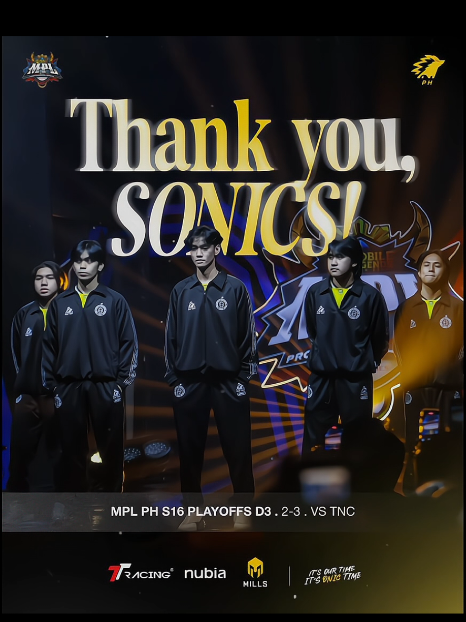 We started strong, stumbled along the way, but never stood alone. Thank you, SONICS, for the love and support through every up and down.  This chapter ends here, but we'll come back stronger. Until the next season! 💛🖤          #itsONICtime #ONICPH #MPLPH #MPLPhilippines #MobileLegendsBangBang 