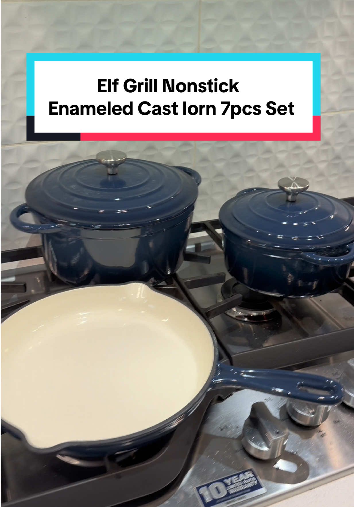 Elf Grill Nonstick Enameled Cast Iorn *flash sale and pricing can change at any time.  #enameledcastiron #castiron #cooking #potsandpans #tiktokshopcreatorpicks 