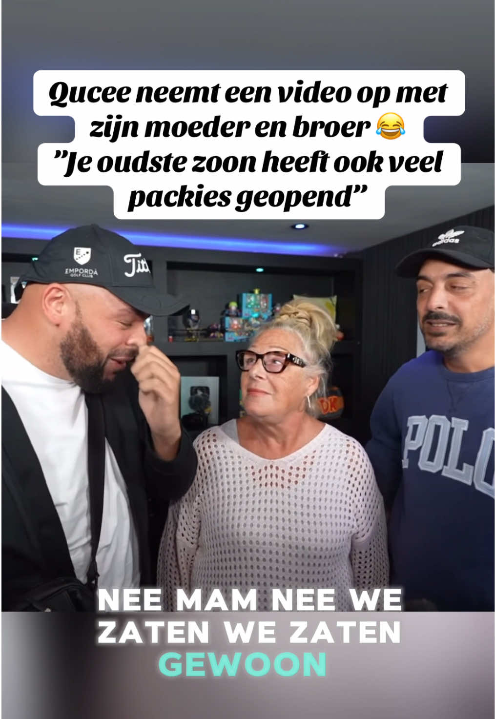 Qucee neemt een video op met zijn moeder en broer 😂 ”Je oudste zoon heeft ook veel packies geopend” @Qucee @faynominaal #qucee #grappig #rotterdam #bankzitters #CapCut 