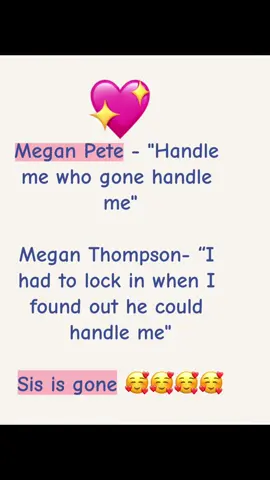 She deserves happiness. Go Meg! Go Meg! #lovergirl #megantheestallion 