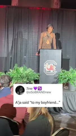 A’ja Wilson finally called Bam Adebayo her “boyfriend” during her Hall of Fame induction speech at South Carolina ❤️  Via @chazf_tv on X #ajawilson #bamadebayo #southcarolinawomensbasketball 