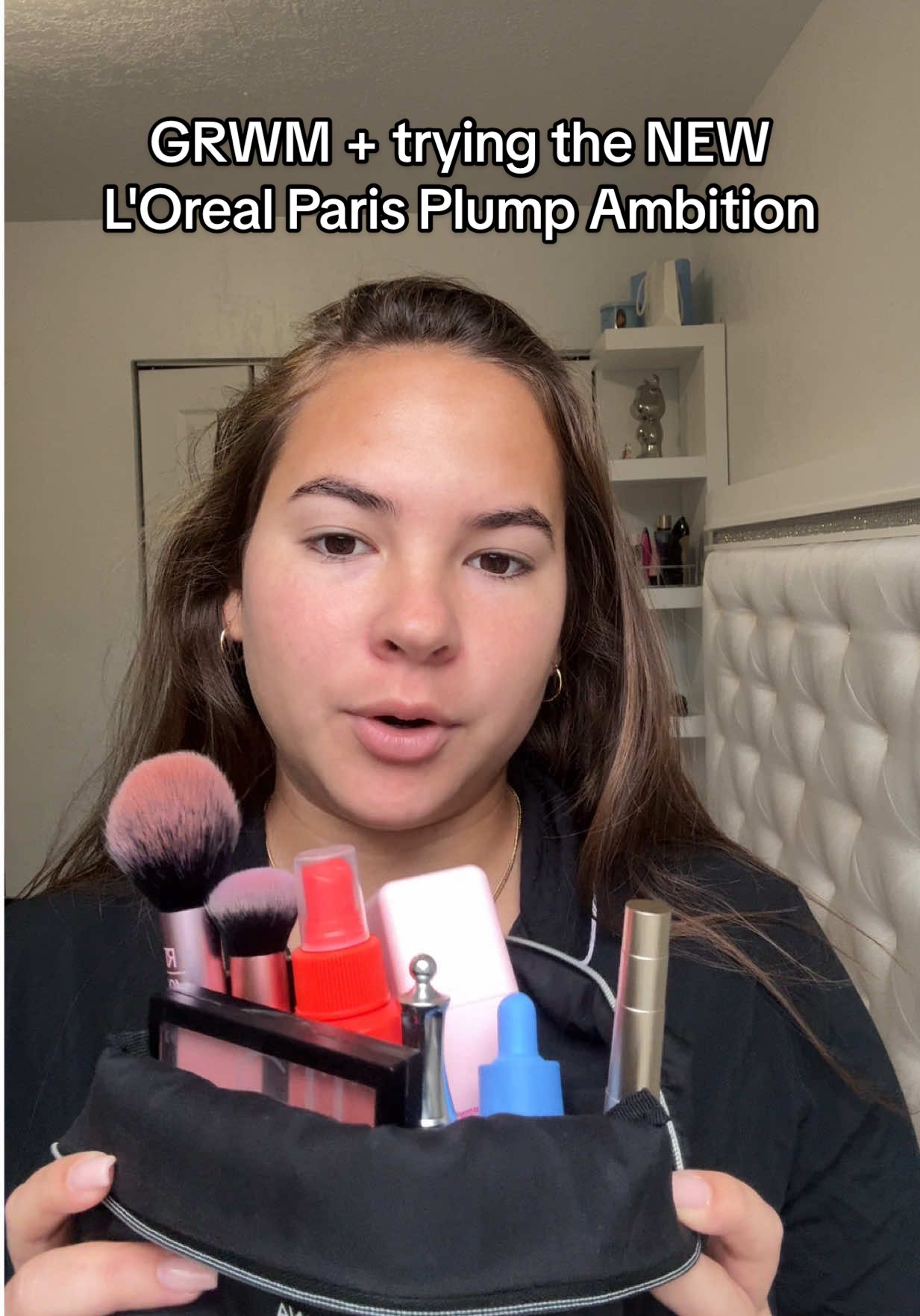 GRWM | L'Oreal Paris Plump Ambition 🩵 hyaluronic acid lip oil✨ @loréal paris usa  @byoma Serum and Moisturizer 🧴  @Tower 28 Beauty Mist 🌫️  @Benefit Cosmetics brow gel  @e.l.f. Cosmetics bronzer 🍂  @L’Oréal Paris mascara and lip oil  @got2b freeze spray 💛