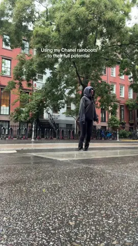 One jump at a time #chanel #rainboots #chanelrainboots 