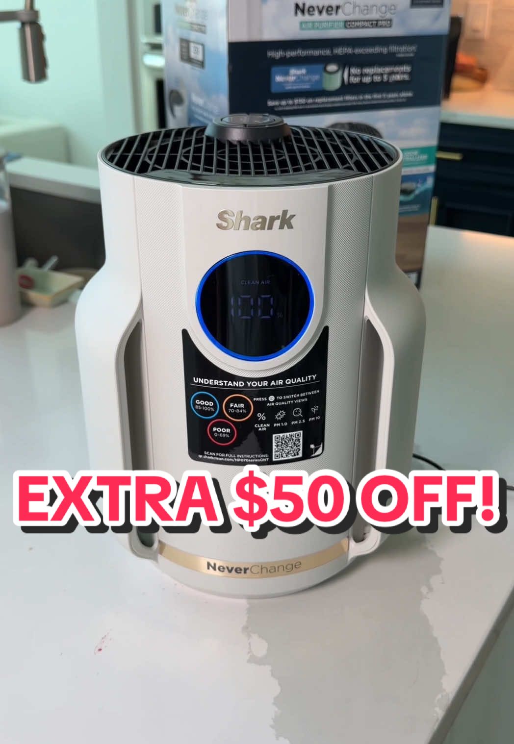 Shark NeverChange Air Purifier is an extra 50 off right now i’ll take what I can get!! They are running out of stock grab it before it’s gone #airpurifier #sharkhome #sharkairpurifier #cleanhome #allergies