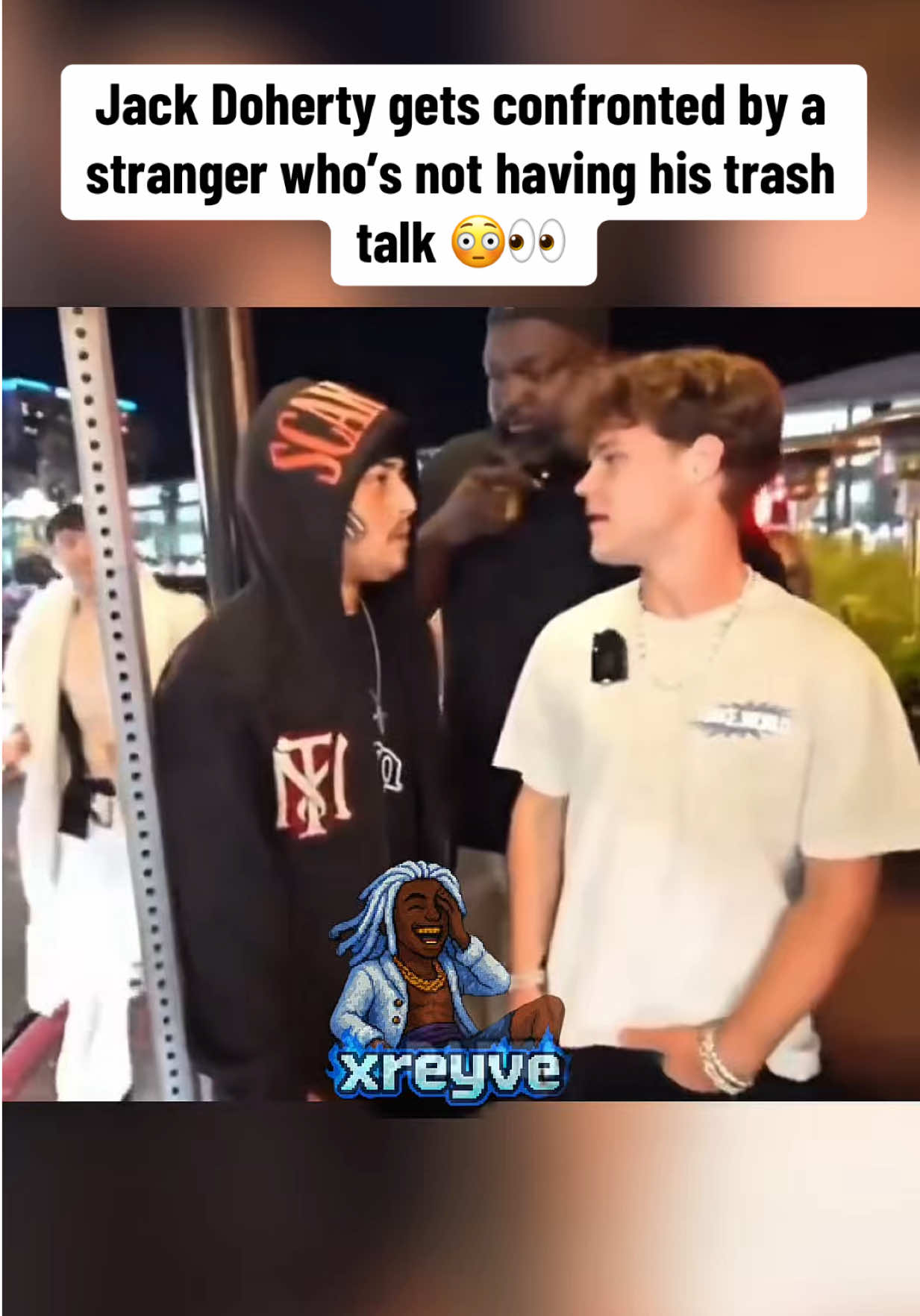 Jack Doherty gets confronted by a stranger who’s not having his trash talk 😳👀 #jackdoherty #jackdohertyclips #hater #fyp #viral 