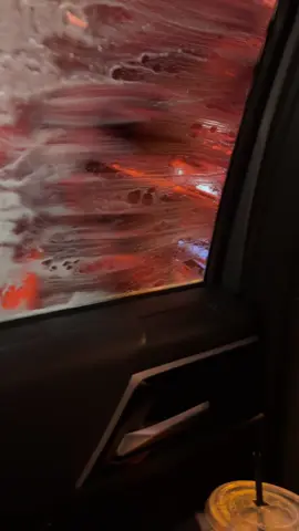 Car wash 😬😬😬 also I got a strawberry horchata (almond milk)