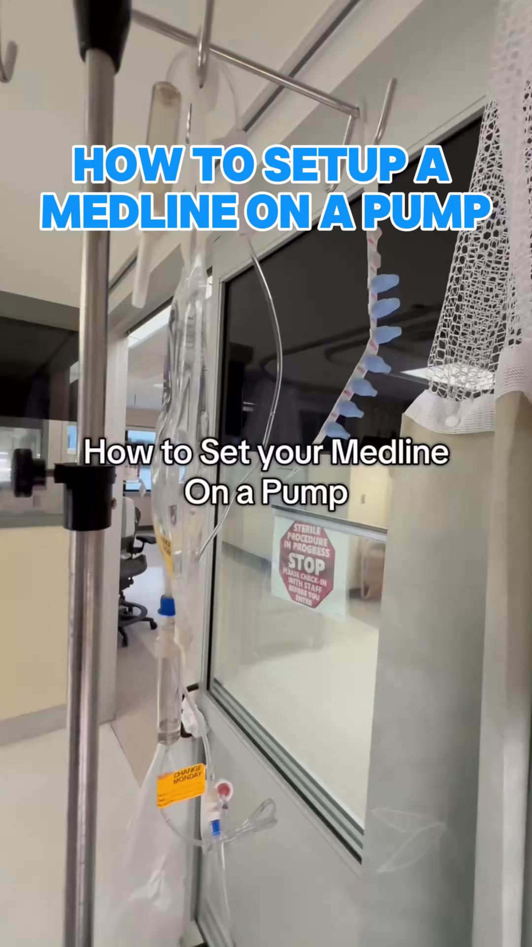 Let's review setup! In this example we are setting up for an adult patient with normal saline as our primary. #iv #ivfluids #medline #nursing
