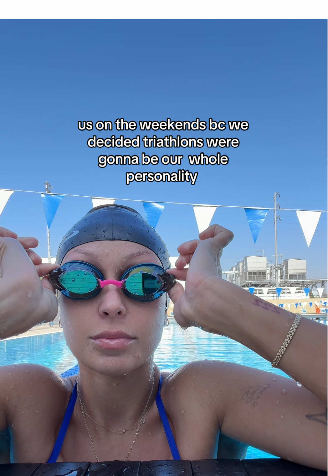 He actually has an iron man but I like the bragging right #fyp #triathlon #workoutroutine #swim #Fitness 