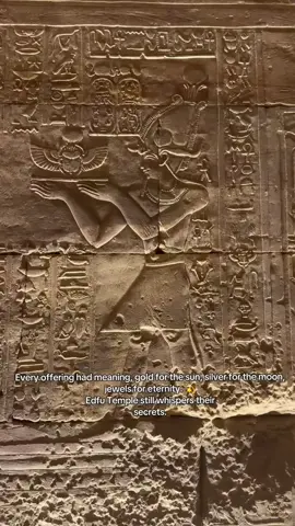 Every offering had meaning — gold for the sun, silver for the moon, jewels for eternity. 💫   Inside Edfu Temple, each carving tells a story of devotion and divine power still echoing through time. ✨   #EdfuTemple #AncientEgypt #UnlockEgyptTours #EgyptianHistory #HorusTemple 