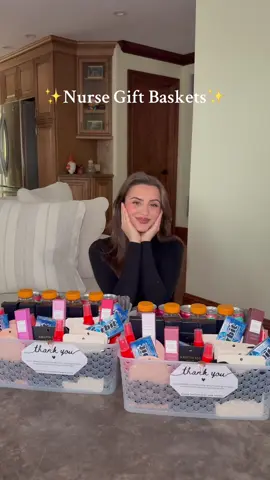 Labor & delivery/ postpartum nurse gift baskets ✨  @Alani Nutrition energy drinks & protein bars  @PRIME hydration drinks  @Kristin Ess Hair styling wand, hair clip + scrunchies  @Tower 28 Beauty SOS spray @Glow Recipe glass balm  @orbitgum gum  #nursegiftbasket #giftbasket 