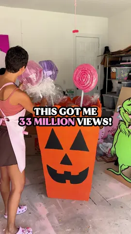 How to make giant candy props just using supplies from Dollar Tree! 🍬 🍭 Part 5 of prepping my set up for my driveway on Halloween night! I still have a lot more elements up my sleeve, so stay tuned!  #DIYHalloweenProps #DIYGiantCandy #DIYGiantLollipop #DollarTreeDIYs 