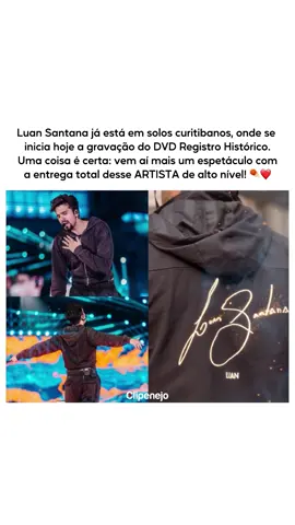 Legenda: O grande dia chegou! ☄️ @luansantana inicia hoje a gravação do tão esperado “Registro Histórico”. Projeto que celebra os 18 anos de carreira do artista e será gravado nos dias 24 e 25 de outubro, na Ligga Arena em Curitiba-PR.  Vem aí um espetáculo à altura da trajetória desse fenômeno da música! 🚀❤️ 🎥 @nationmkt • @lsmusicdigital #luansantana #registrohistorico #sertanejo #musicasertaneja #curitiba
