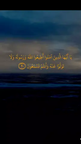 (أَيُّهَا الَّذِينَ آمَنُوا أَطِيعُوا اللَّهَ وَرَسُولَهُ وَلَا تَوَلَّوْا عَنْهُ وَأَنتُمْ تَسْمَعُونَ) سورة الأنفال>٢٠-٢٩-#قورئانی_پیرۆز 