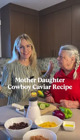 It’s recipe time -  with my  M🩵M. 🌽❤️ This “Cowboy Caviar” is perfect for snacking, sides for meals, or when you just want a quick nutritious bite. My family gobbled it up!  It’s directly inspired by my newest @MebyJG Denver Collection🤍 Subscribe to my NEWSLETTER to get the full recipe, and to see my favorite pieces from this months drop! 😉🤠 *Isn’t my mom the cutest thing! 
