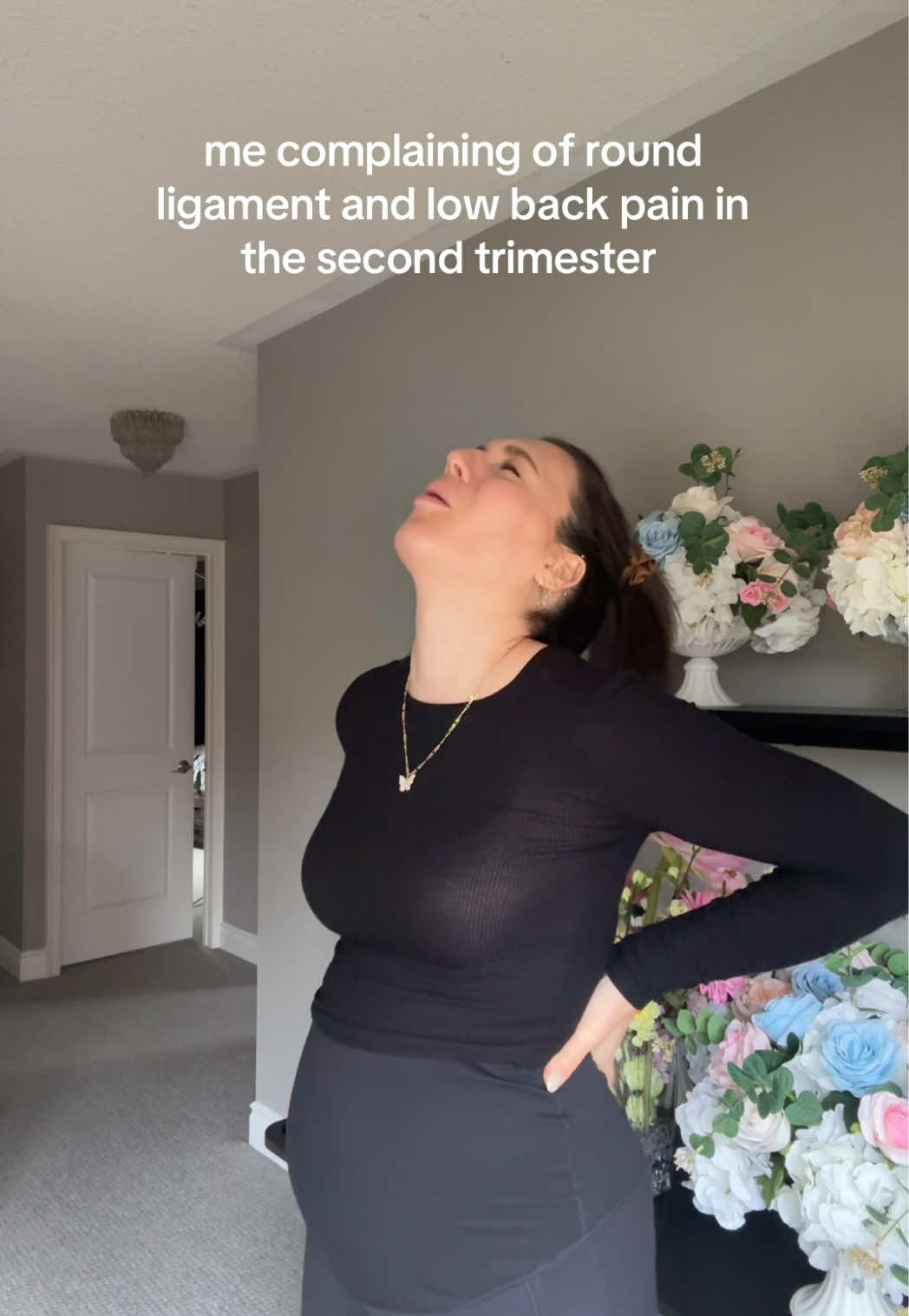 um no I’ll stick with the back pain thank you 🤣🤣 #pregnancyhumor #pregnancysymptom #secondtrimester #ivfpregnancy #roundligamentpain 