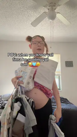 Gonna be Spoiled rotten 😂🩵 #fypシ #share #viraltiktok #firsttimemom #familyof3👨‍👩‍👧 