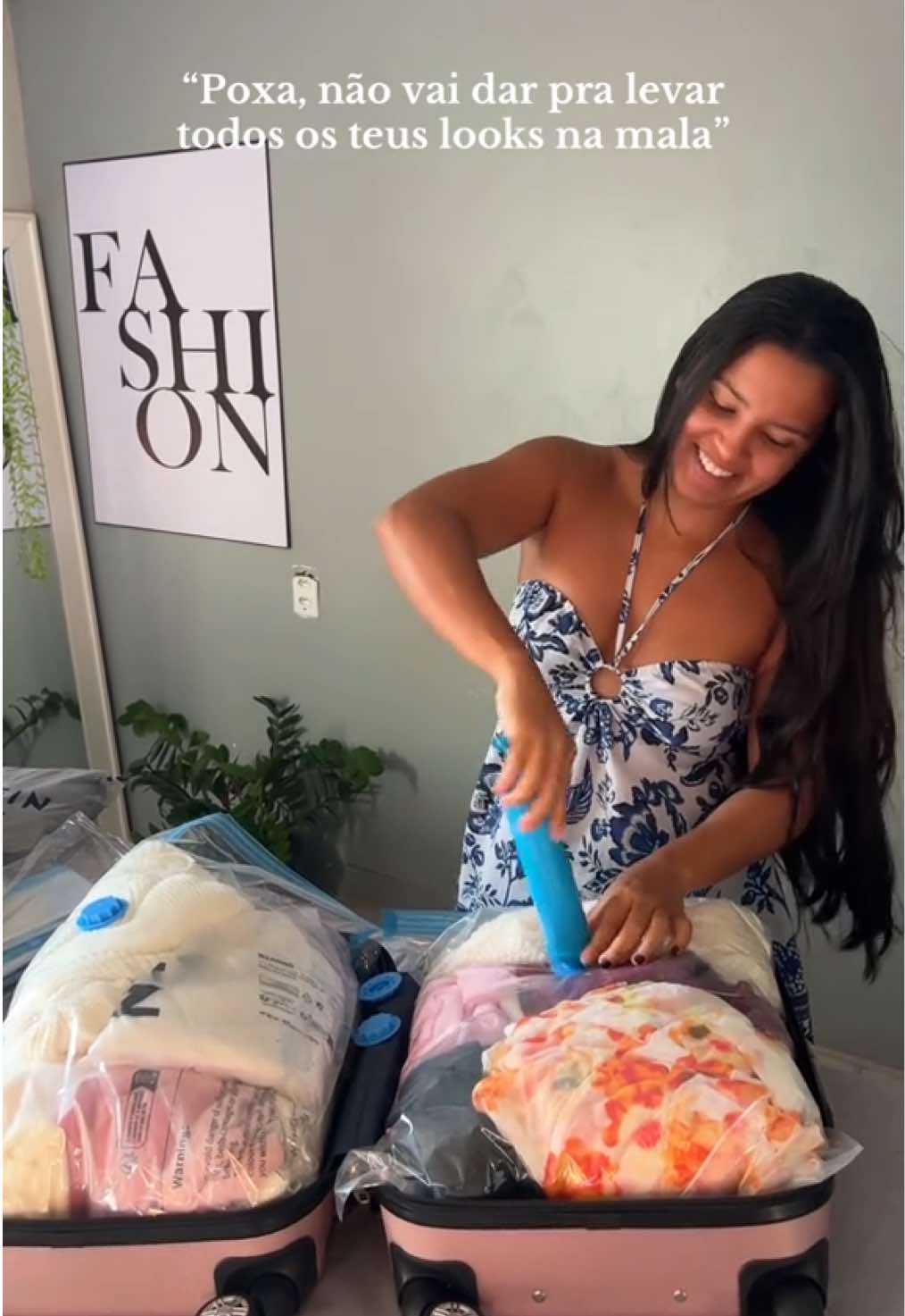 Aqui a mágica acontece! 🙃 #mala #viagem #looks #sacoavácuo #dica