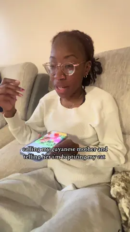 she tried to be supportive in the end 😭 #fyp #petbaptism #cat #guyanesemom