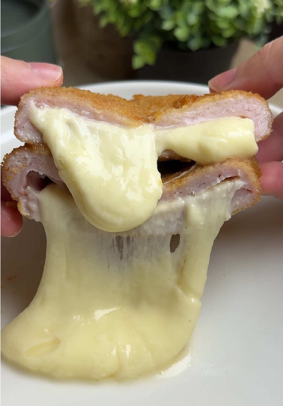 Суперсирне кордон блю 🧀         📝Інгредієнти для 5 шт.: ✅Фарш курячий 800 г.  ✅Шинка 250 г. ✅Сир 300 г. ✅Сіль 0.5 ч.л.  ✅Перець мелений 1/4 ч.л. ✅Яйця і сухарі для паніровки.      Смажити на великому вогні, у великій кількості олії до золотистих сторін .  #кордонблю #рецепти #cordonbleu #домашнякухня #легкорецепт 